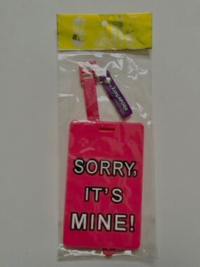 Funny Luggage Tag - SORRY IT'S MINE! Singapore Novelty Rubber Plastic Tag NWT